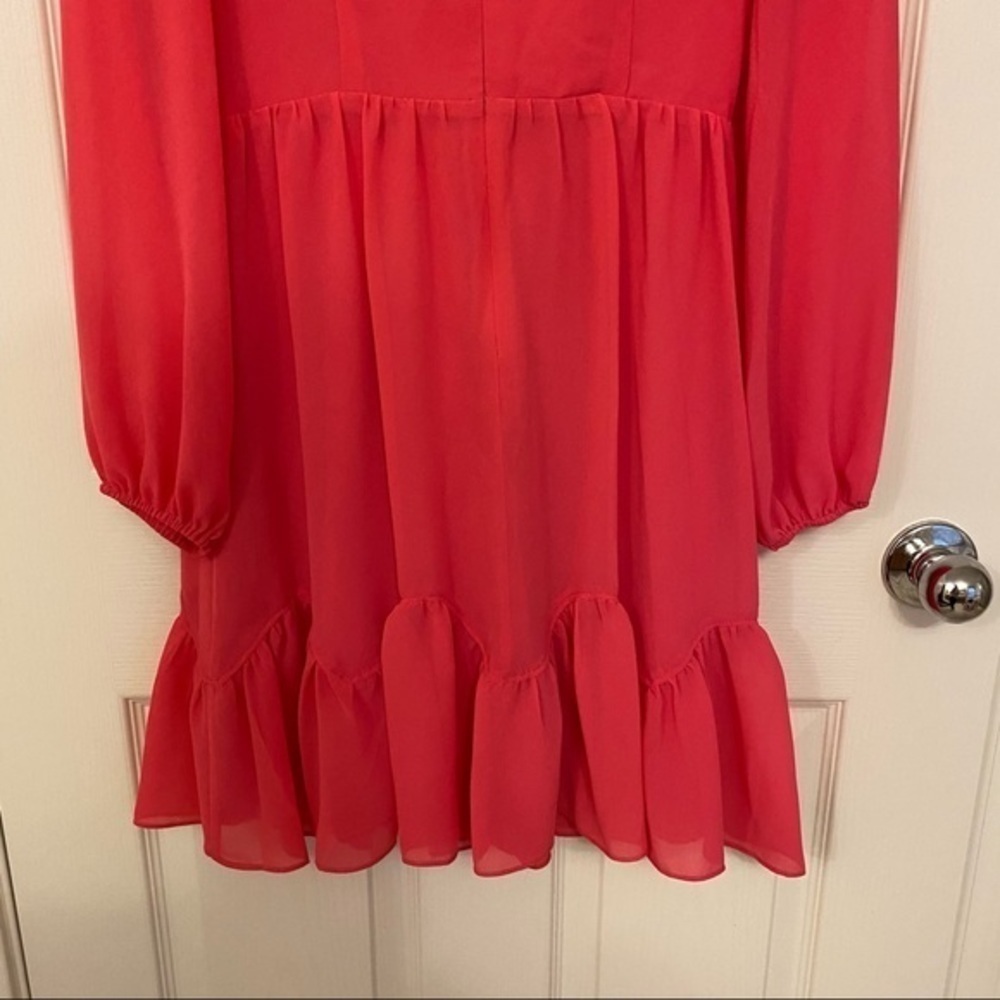 Milly Jackie Chiffon Dress in Punch / Pink Size 4 - Picture 9 of 11